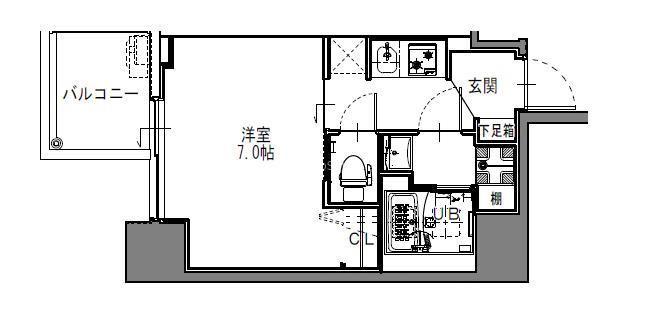 S-RESIDENCE難波大国町DEUX(1K/12階)の間取り写真