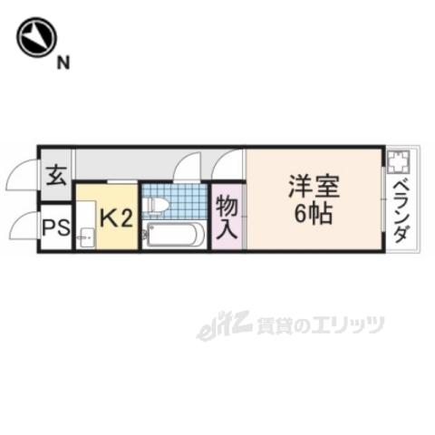 第二広秀ハイツ(1K/3階)の間取り写真