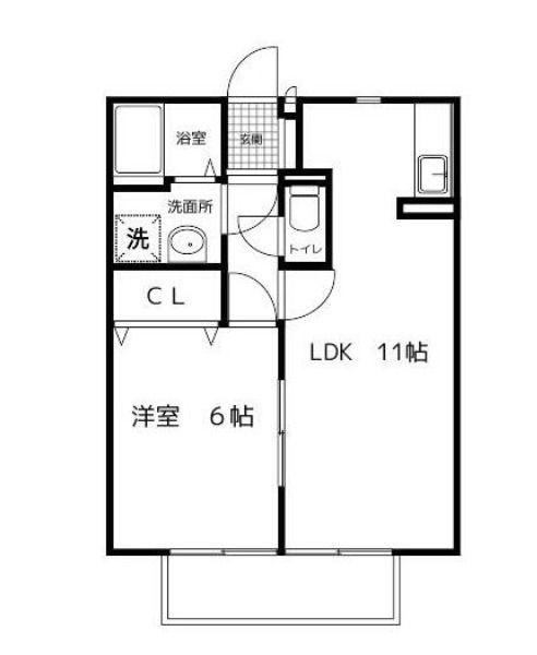 プチシャンテ(1LDK/2階)の間取り写真