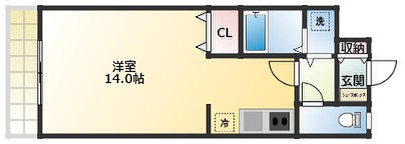 アザレアハイツ葉山(1K/2階)の間取り写真