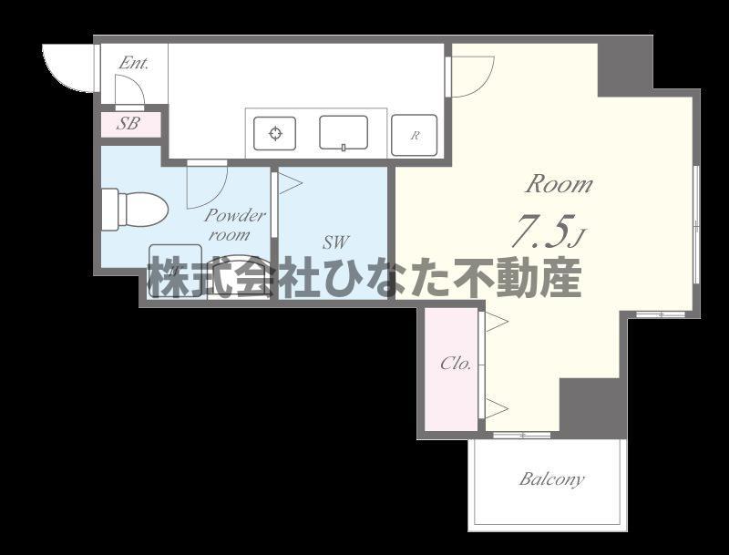 HR・FRONT・REGALドームウエスト(1K/2階)の間取り写真