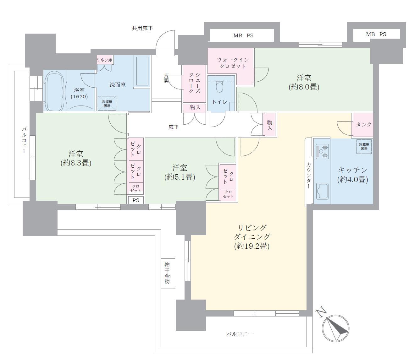 キャナルファーストタワー(3LDK/42階)の間取り写真