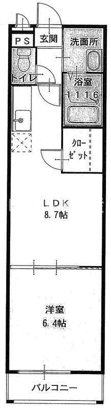 フジパレス城東永田(1LDK/1階)の間取り写真
