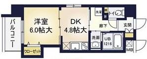 グレースTM(1DK/4階)の間取り写真