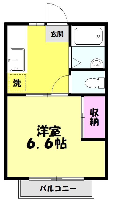 スカイコーポ(1K/2階)の間取り写真