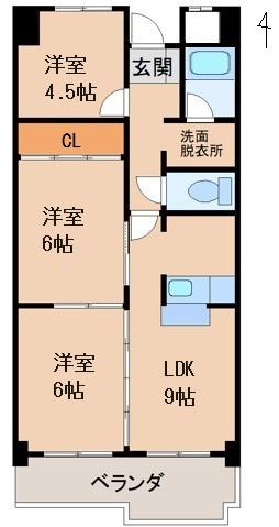 ヤマイチPLAZA サンシティ広瀬(3LDK/8階)の間取り写真