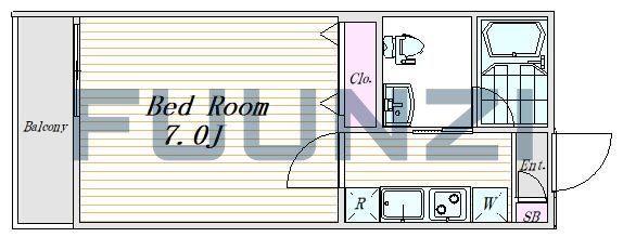 FUUWA船橋本町(1K/3階)の間取り写真