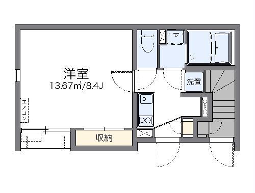 レオネクストシャルム唐沢(1K/1階)の間取り写真