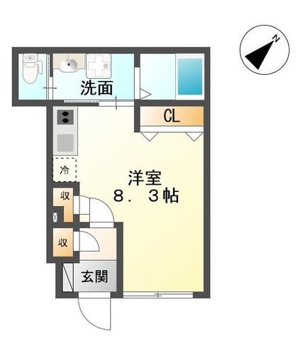 クレール長町(ワンルーム/1階)の間取り写真