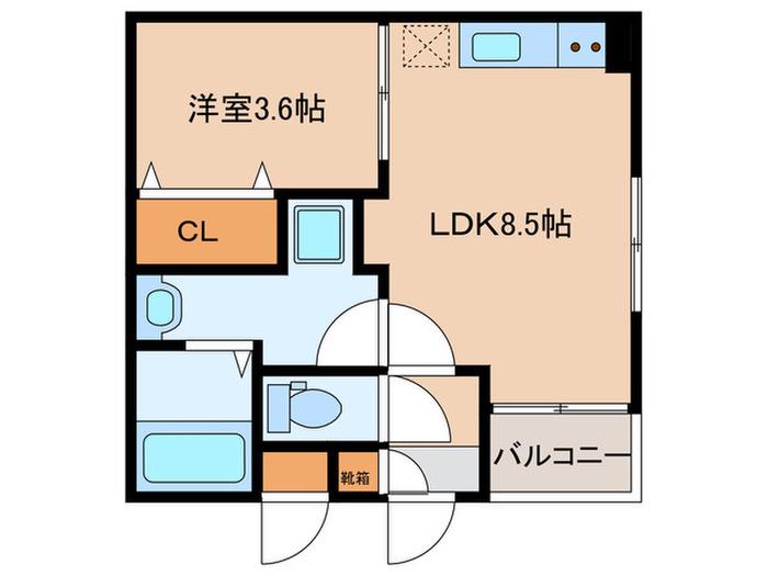 SWISH GARDEN(1LDK/1階)の間取り写真