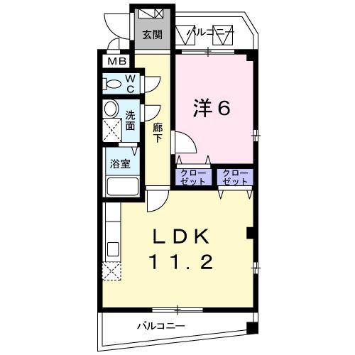 ルミエール名東(1LDK/3階)の間取り写真