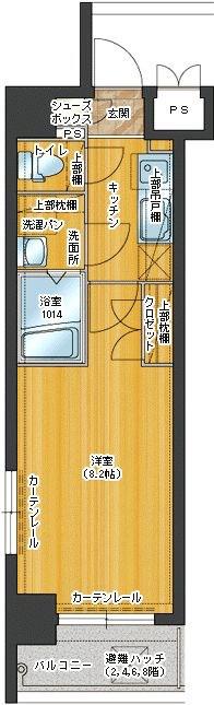 アクタス桜坂レノア(1K/8階)の間取り写真