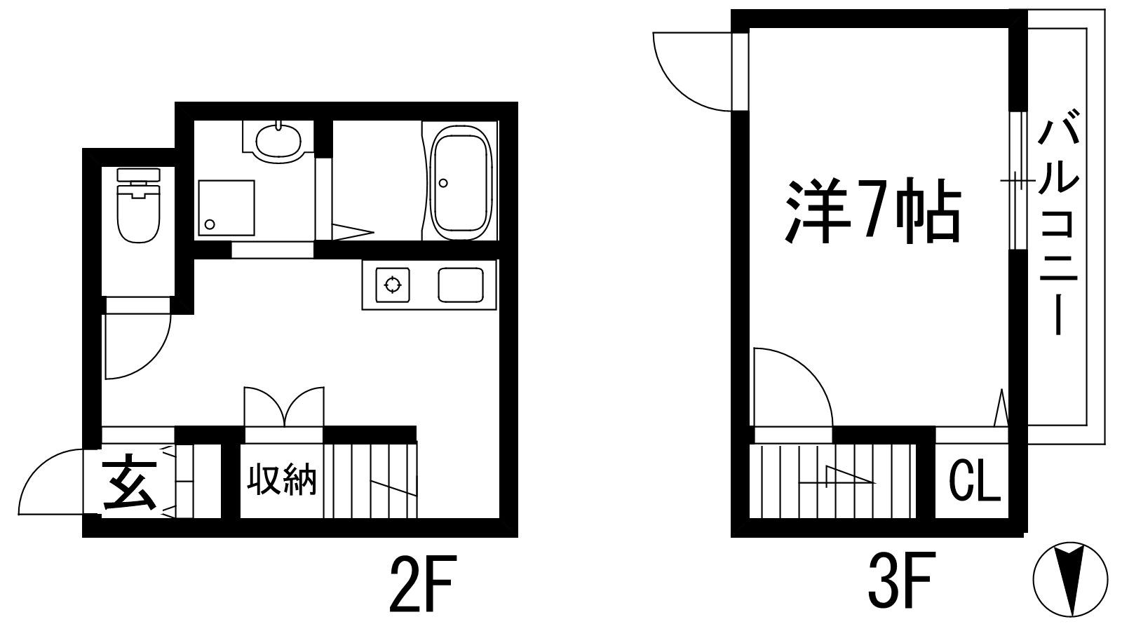 メゾン清杜(1K/2階)の間取り写真
