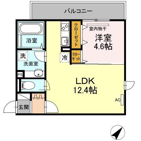 POLONIA MATSUBARAA棟(1LDK/3階)の間取り写真