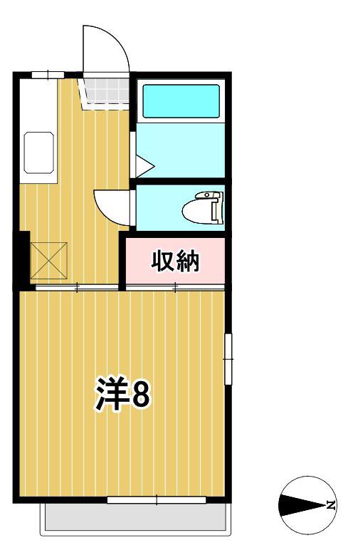 クレールハウス(1K/1階)の間取り写真