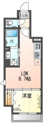 ピーニャ市川(1LDK/4階)の間取り写真