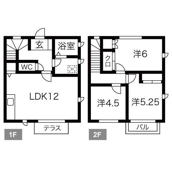 エンブレム国分(3LDK/1階)の間取り写真