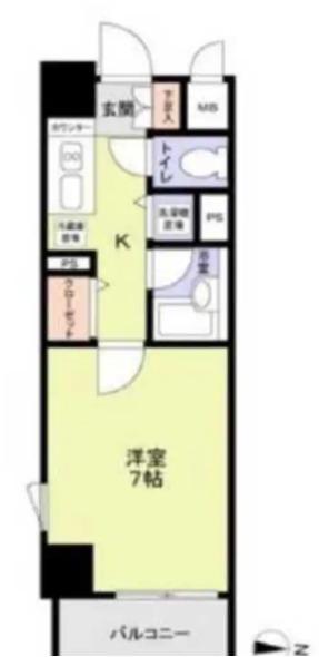 アーバンファースト錦糸町(1K/4階)の間取り写真