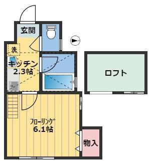 フランボワーズ(1K/2階)の間取り写真