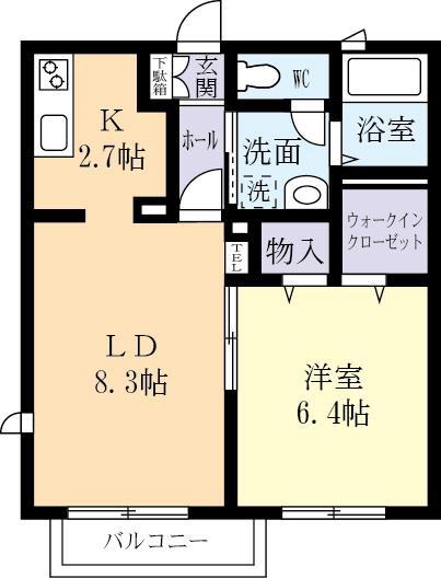 JR常磐線 神立駅 バス乗車時間:15分 最寄りバス停で下車 徒歩1分 2階建 築13年(1LDK/2階)の間取り写真