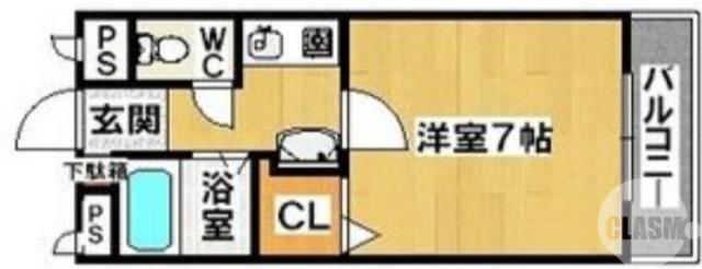 三国ヶ丘ピア(1K/5階)の間取り写真