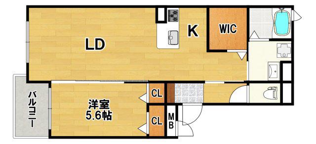 シャルダンソレイユ(1SLDK/2階)の間取り写真