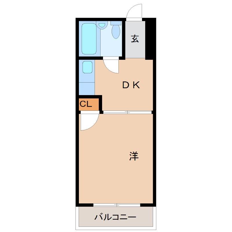 エメラルド東難波(1DK/4階)の間取り写真