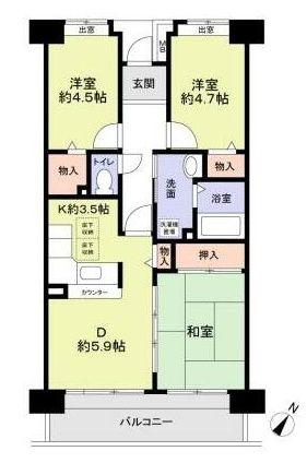 コーポレート清瀬駅南4号棟(3DK/2階)の間取り写真