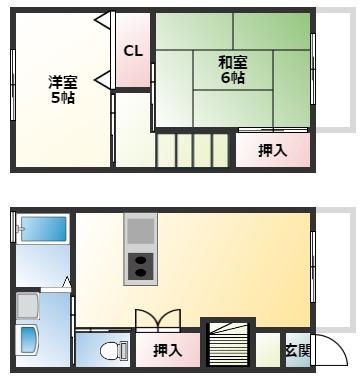 ラフィーネN(2LDK/1階)の間取り写真