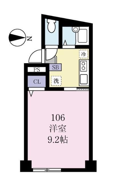 グランバリエ・II(1K/1階)の間取り写真