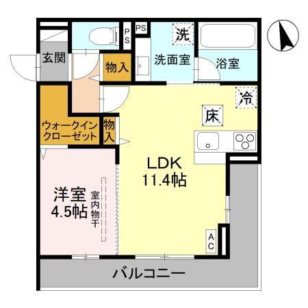LE LIEN(1LDK/1階)の間取り写真