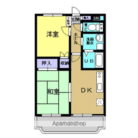 ハイツフレンド(2DK/2階)の間取り写真