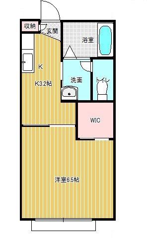 アウルビレッジB棟(1K/1階)の間取り写真