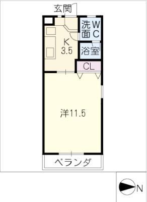 みつわシティマンション(1K/4階)の間取り写真