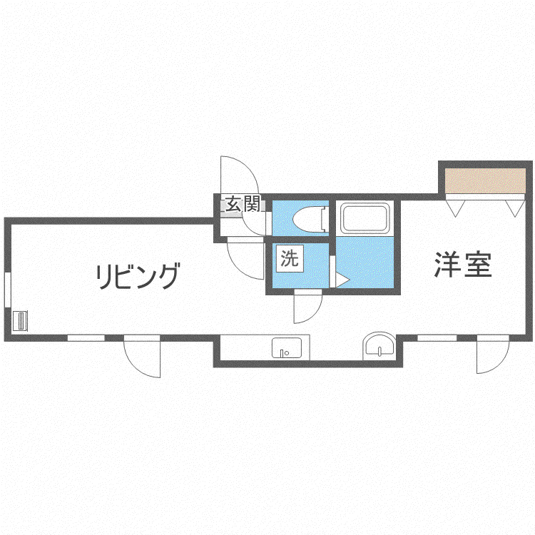 デュークYK平岸(1DK/3階)の間取り写真