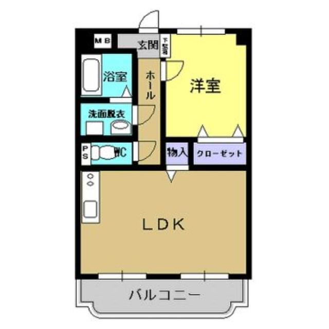 HALE学園前(1LDK/1階)の間取り写真