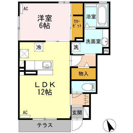 JR東海道本線 安倍川駅 徒歩45分 2階建 築11年(1LDK/1階)の間取り写真
