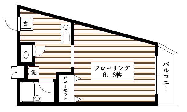 TS一之江駅前ビル(1K/3階)の間取り写真