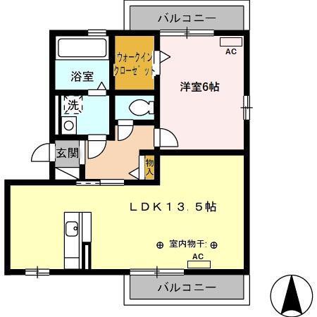 スプレンダ新清洲(1LDK/2階)の間取り写真