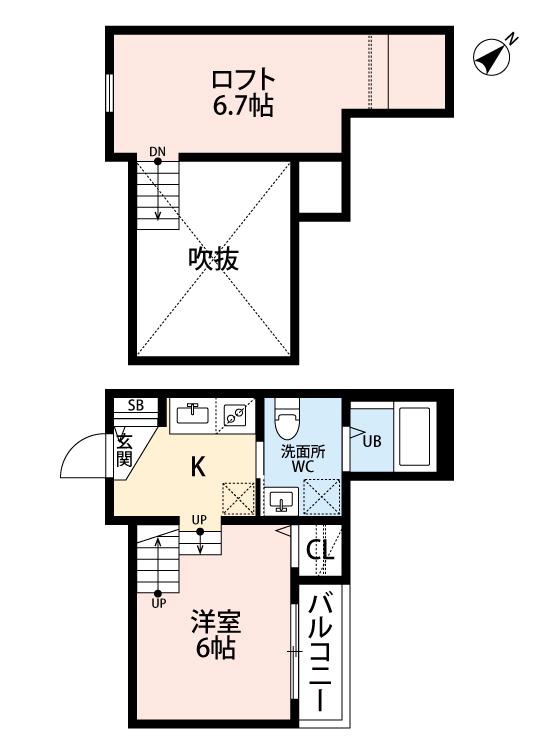 T.A次郎丸4丁目IIIA棟(ワンルーム/2階)の間取り写真