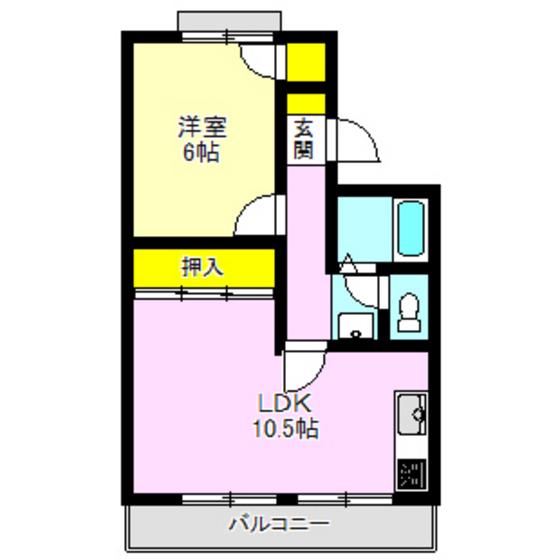 吉井レジデンス(1LDK/3階)の間取り写真