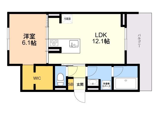 メゾン ココル(1LDK/2階)の間取り写真