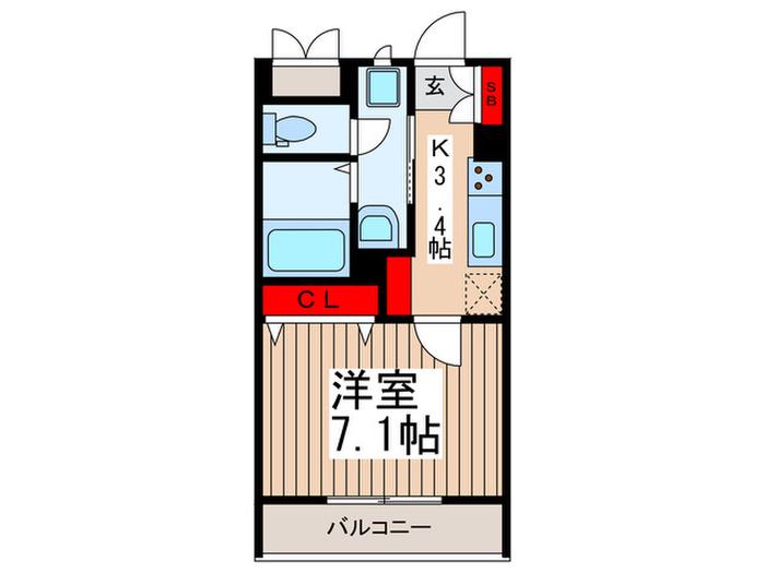 アレアデマン II(1K/2階)の間取り写真