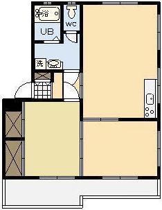 マンション大西第1(2LDK/1階)の間取り写真