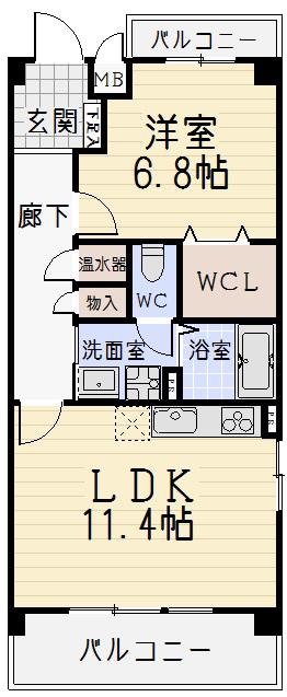 コースマスY・M(1LDK/3階)の間取り写真