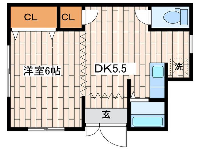 ぽっぽ荘(1DK/1階)の間取り写真