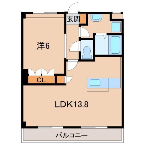 わかやま電鉄貴志川線 日前宮駅 徒歩27分 2階建 築18年(1LDK/2階)の間取り写真