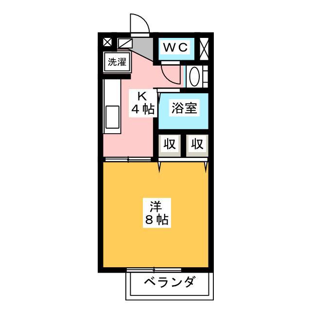 SURPLUSハーモニ(1K/1階)の間取り写真