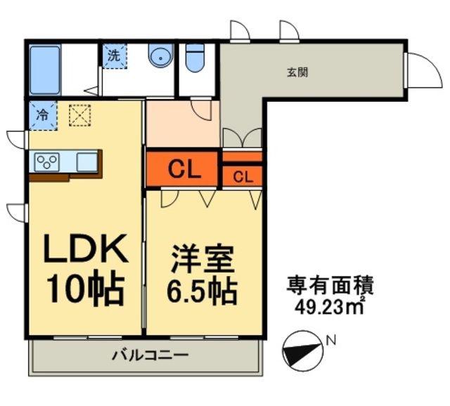 BRANCHE弐番館(1LDK/1階)の間取り写真