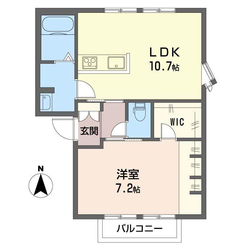 フレグランスふぁみーゆ(1LDK/2階)の間取り写真